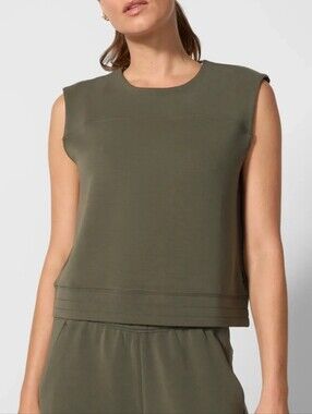 MPG Dreamweave Ultra-soft Dark Olive Sleeveless Sporty Release Tank Size XS